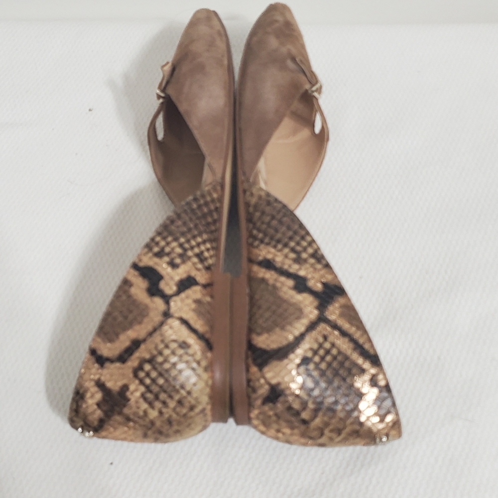 Sam Edelman Rina Pointed Toe D'Orsay Flats Tan Reptile Print 9.5 - Picture 7 of 8